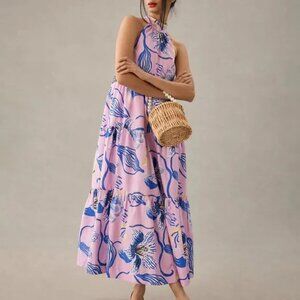 MAEVE x SARAH GORDON | Anthropologie Floral Halter Midi Dress - S - $160